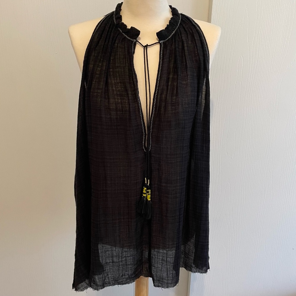 NWT Free People Black Tank with Tassels